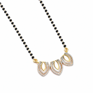 Leaf line moissanite diamond mangalsutra
