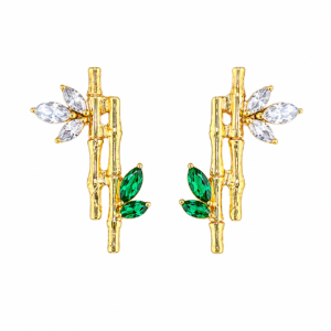 Bamboo Style Diamond Earring