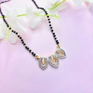 Leaf Shape moissanite diamond mangalsutra