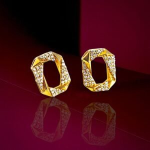 Emerald shape diamond Stud