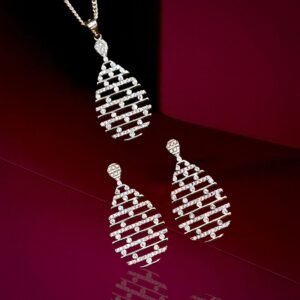 Drop Shape Stylist Diamond Pendant Set