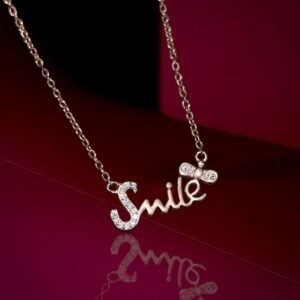 Smile Text Pendant with Chain