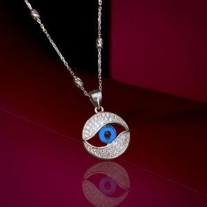 Evil Eye Diamond Pendant with Fancy Chain