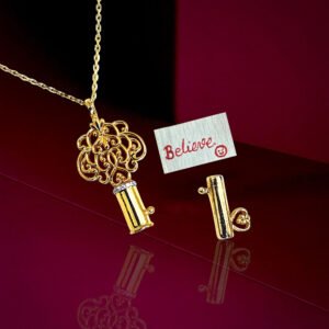 Secret message key unisex pendant with chain