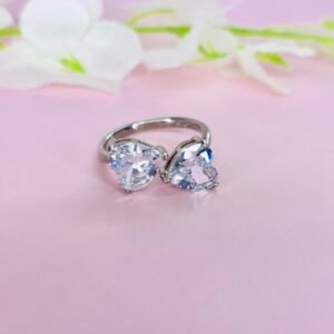 Big Double Heart Diamond Ring